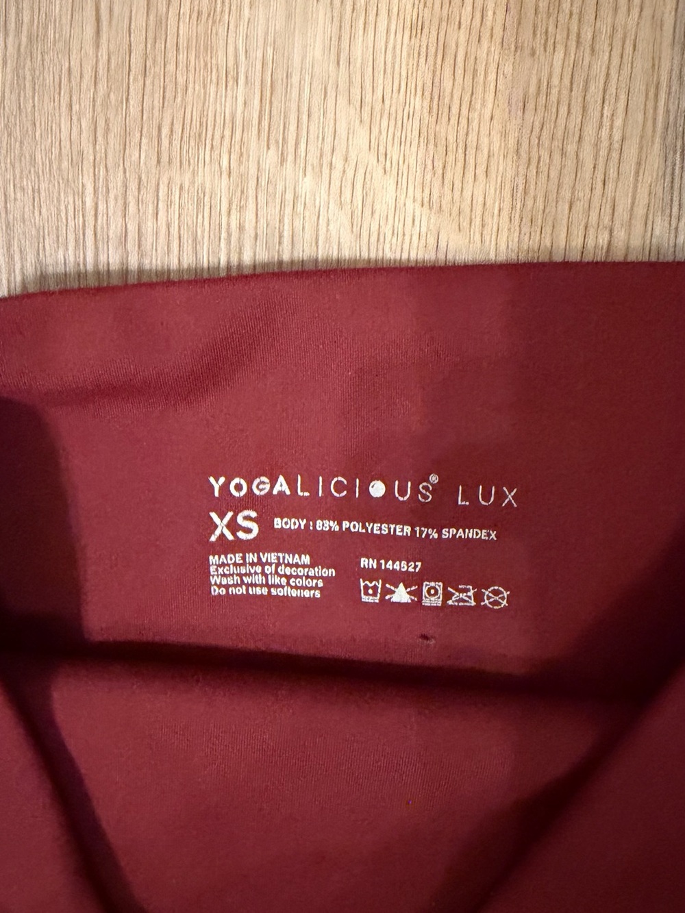 Yogalicious Lux Red High Rise Compression Leggings XS Athletic Yoga